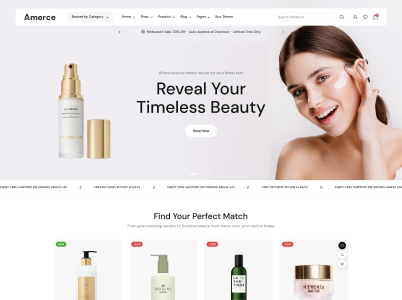Home Cosmetic storefront preset