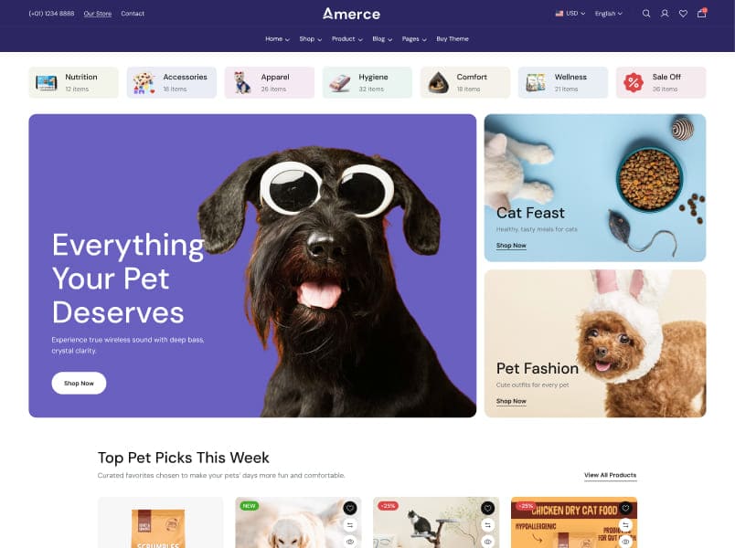 Home Pet Care storefront preset